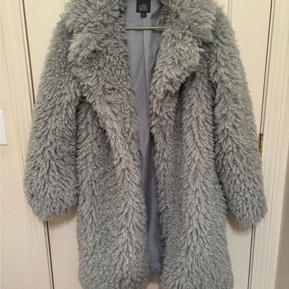 Gray Faux Fur Coat